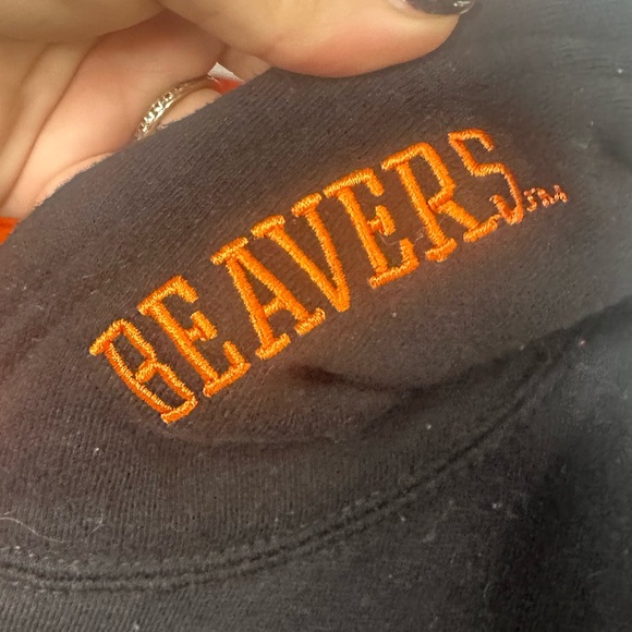 Men's LARGE Colosseum Black Oregon State Beavers Arch & Logo 3.0 Pullover Hoodie - Picture 6 of 7